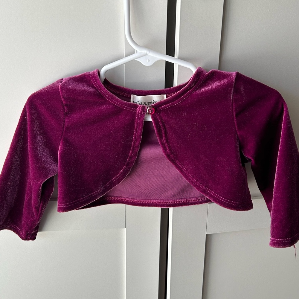Mia & Mimi Velvet Pink Bolero Jacket